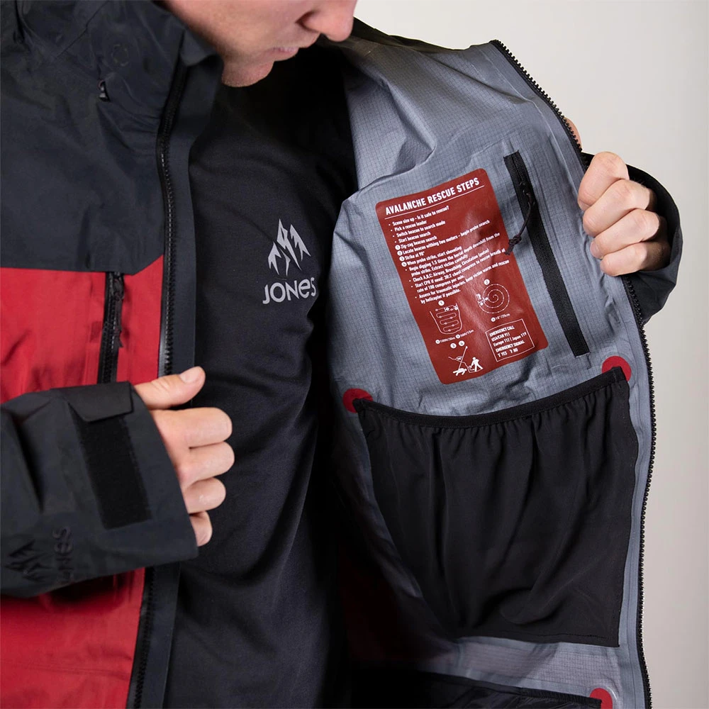 Jones Shralpinist 3L Gore-Tex Pro Schneejacke Safety Red Herren – Bild 7