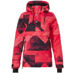 Rehall Frida-R Skijacke Graphic Mountains Red/Pink Damen -Skiausrüstung rehall frida 60075 5003 03 grossuZgkmO0bMrDg9