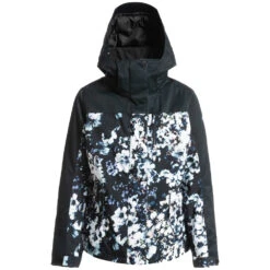 Roxy Jetty Block Snowboardjacke True Black/Black Flowers Damen -Skiausrüstung roxy jetty block erjtj03357 kvj1 04 gross
