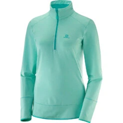 Salomon Discovery Half-Zip Langarmshirt Yucca Heather Damen