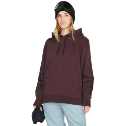 Volcom Costus Kapuzenpullover Black Plum Damen -Skiausrüstung volcom costus pullover fleece h4152305 bpm 02 gross